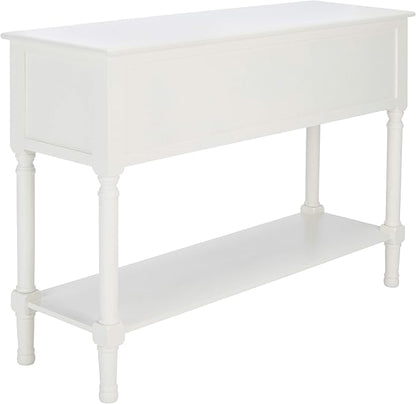 Safavieh Home Collection Haines White 4-Drawer Bottom Shelf Console Table