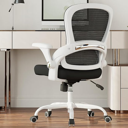 TRALT Beige Gaming Chair - Ergonomic Office Chair with Back Support, Home Office Desk Chairs, Computer Chair, 330lbs Wide Seat Big and Tall Office Chair for Professionals (White Black)