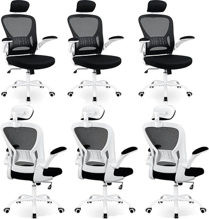 6 Pack Office Chair Ergonomic Desk Chair Comfort Adjustable Height with Wheels，Lumbar Support Mesh Swivel Computer Home Office Chair,Conference Room Chairs
