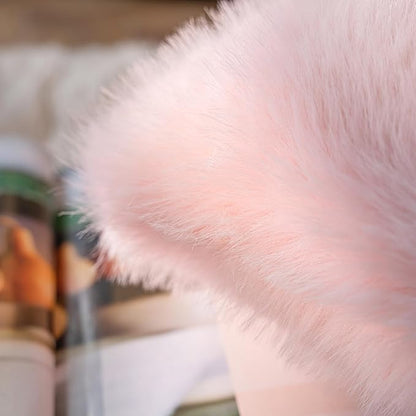 Neelvin Pink Faux Fur Cozy Fluffy Double-Sided Decorative Throw Pillow Covers 20x20 inch Set of 2,Velvet Pillowcase Cushion Case for Sofa Couch