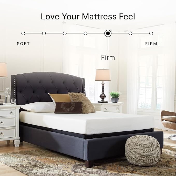 Signature Design by Ashley King Size Chime 8 Inch Medium Firm Gel Memory Foam Mattress with Green Tea & Charcoal Extract, Fiberglass Free, Mattress In A Box
