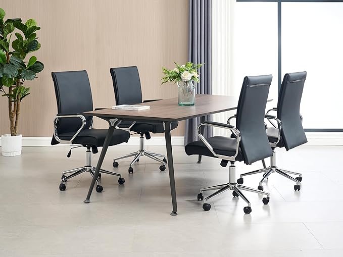 Okeysen Office Desk Chair, Ergonomic Leather Modern Conference Room Chairs, Executive Height Adjustable Swivel Rolling Chair for Home Office.