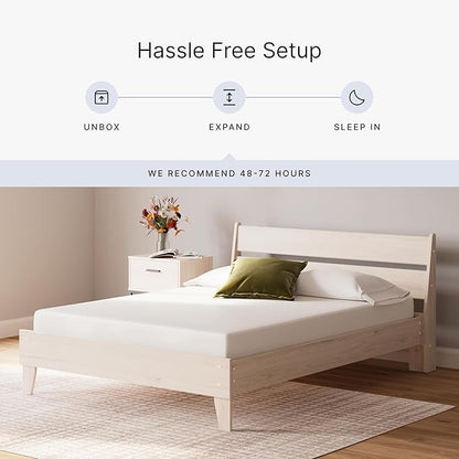 Signature Design by Ashley King Size 8 Inch Medium Firm Charcoal Gel & Green Tea Infused Memory Foam Mattress for Pressure Relief, Fiberglass Free, Mattress In A Box