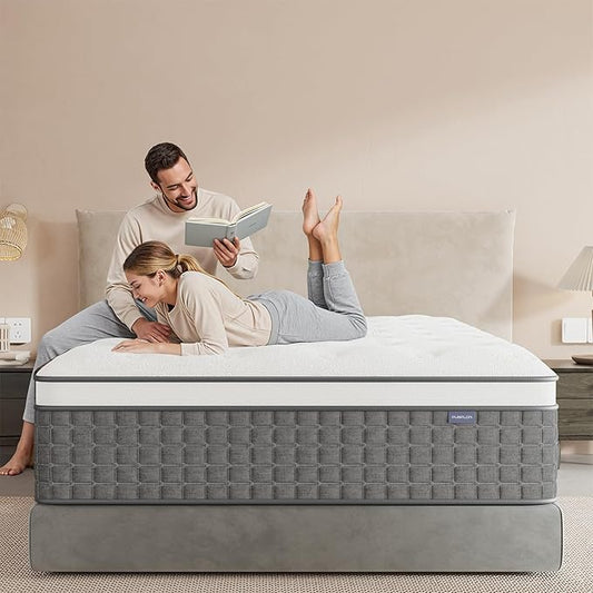 Mattress Twin Size, Medium Firm 10 Inch Mattress with Extra Lumbar & Shoulder Support, Hybrid Mattresses with Gel Memory Foam Pain Relief - Fiberglass Free - No Odor - 365 Night Trial