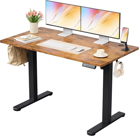 Homall Height Adjustable Electric Standing Desk, Memory Stand up Desk with Headphone Hook, Home Office Desks with Splice Board