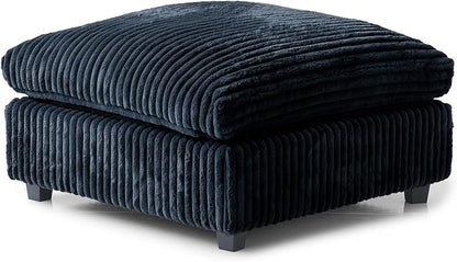 Modular Sectional Sofa Cloud Couch, Deep Seat Comfy Modular Couches for Living Room, Ottoman, Plush Couch Cushion Covers Removable, Black