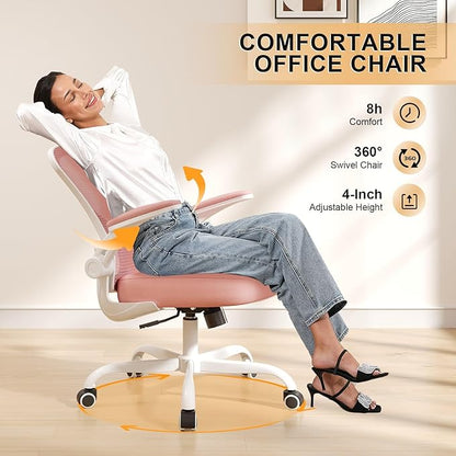Synorla Office Chair, Ergonomic Desk Chairs 330LBS Capacity High Back Mesh Computer Chair with Flip-up Armrests, Comfy Work Chair with Adjustable Lumbar Support
