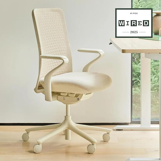 Branch Verve Chair - High Performance Executive Office Chair with Contoured Seat Back and Adjustable Lumbar Rest - High Density Foam Cushion with Aluminum Base - Up to 275 lbs - Wheat