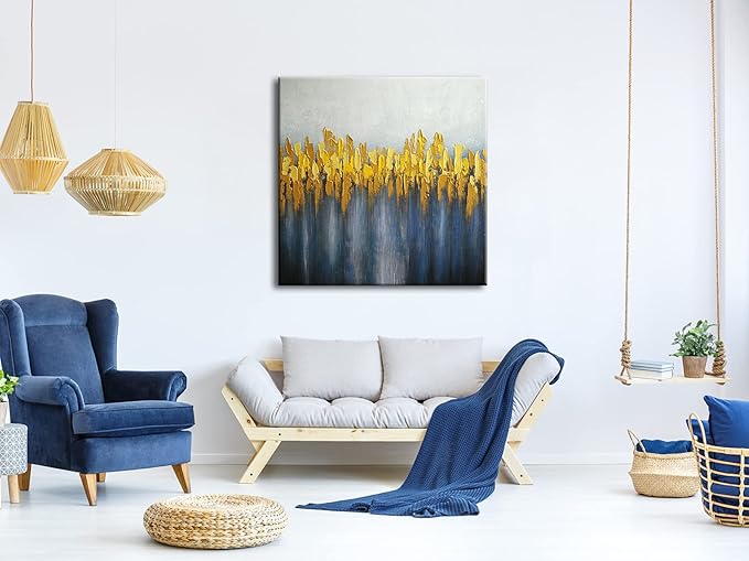 Wieco Art Pure Hand-Painted Paintings on Canvas Abstract Canvas Wall Art for Living Room Bedroom Wall Decor Modern Contemporary Landscape Artwork for Home Decorations