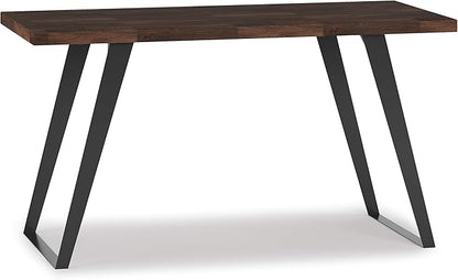 SIMPLIHOME Lowry SOLID WOOD and Metal Modern Industrial 54 inch Wide Home Office Desk, Writing Table, Workstation, Study Table Furniture in Distressed Charcoal Brown