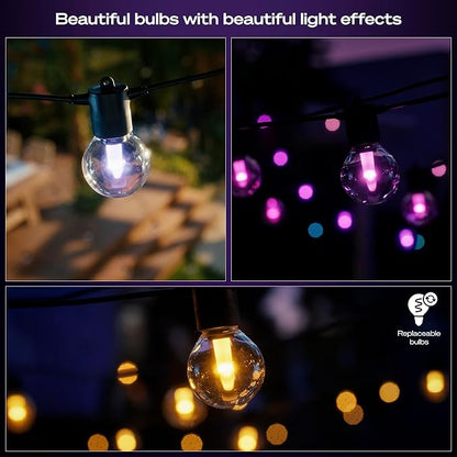 Philips Hue Festavia Globe Outdoor String Lights, White and Color Ambiance, 91ft, 32 Bulbs, Dimmable, Control with Hue App, Works with Alexa, Google Assistant, Apple Home