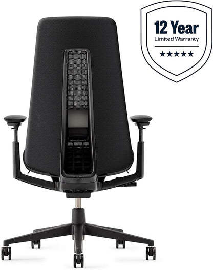 Haworth Fern Office Chair – Ergonomic and Stylish Desk Chair with Breathable Mesh Finish - with Lumbar Support (Coal)
