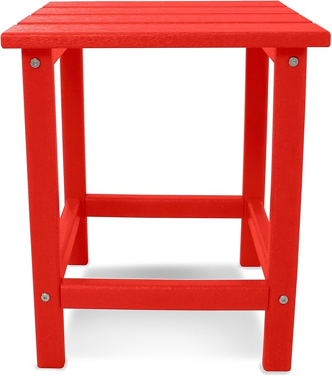 Polywood Long Island 18" Side Table, Sunset Red
