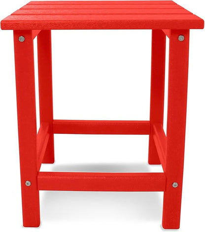 Polywood Long Island 18" Side Table, Sunset Red
