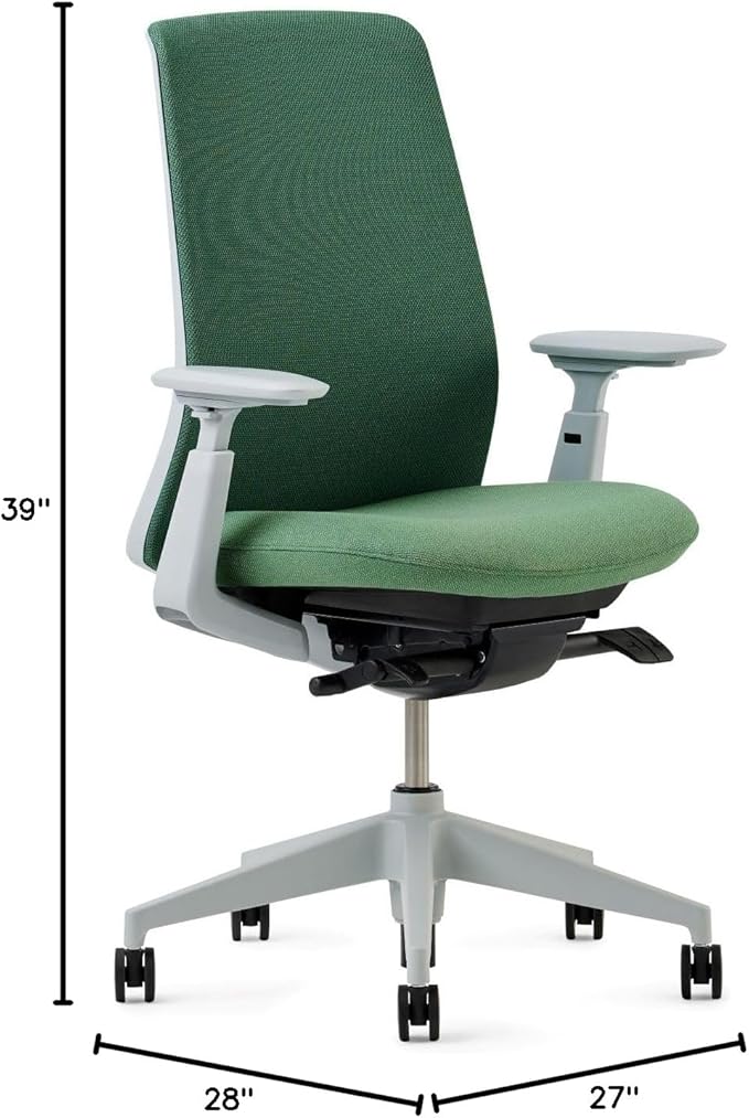 Haworth Soji Office Chair with Ergonomic Adjustments and Lumbar Support, Flexible Mesh Back (Juniper)