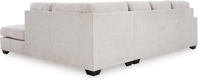 Signature Design by Ashley Aviemore Casual L-Shaped 2-Piece Sectional with Chaise and Loose Seat Cushions, Accent Pillows Included, 110" Wide, Light Gray