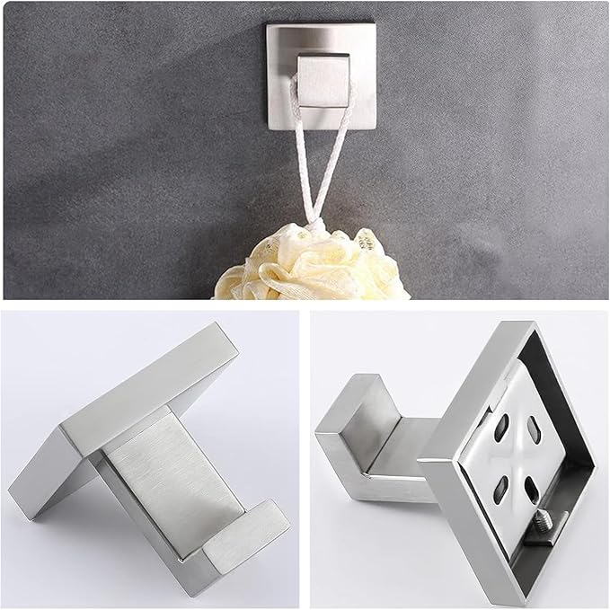 Bathroom Hardware Set Bathroom Accessories Set SUS304 Towel Bar Set Includes Towel Bar Inch+Towel Holder+Toilet Paper Holder+Towel Hook (10, Brushed Nickel-Paper Holer with Cover)