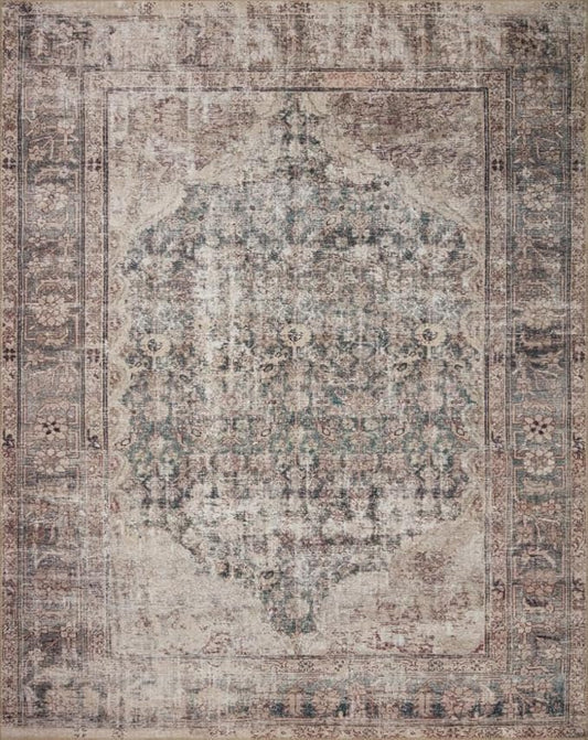Loloi Amber Lewis Georgie Collection GER-08 Lagoon/Beige 10'-0" x 14'-0", .19" Pile Height, Area Rug