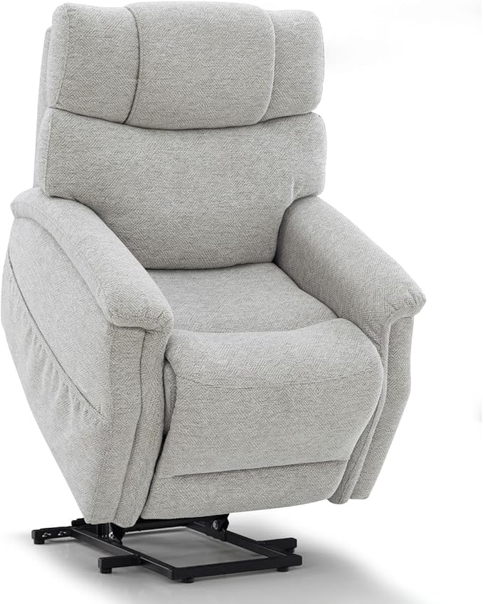 Power Lift Recliner Chair for Elderly - Electric Powered Recliner with Zero Gravity, 360 lbs Capacity, Extended Leg Support, USB, Supportive Design for Seniors, Light Gray