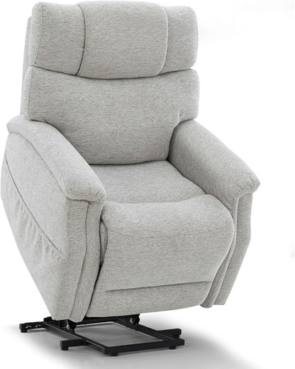 Power Lift Recliner Chair for Elderly - Electric Powered Recliner with Zero Gravity, 360 lbs Capacity, Extended Leg Support, USB, Supportive Design for Seniors, Light Gray
