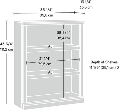 Sauder Miscellaneous Storage 3-Shelf Bookcase/ Book shelf, Jamocha Wood finish