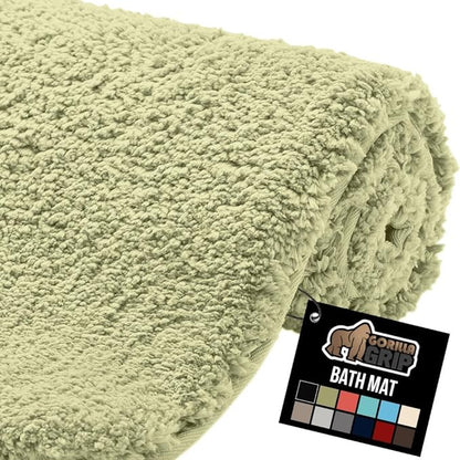 GORILLA GRIP Bathroom Rugs, 42x24, Ultra Soft Absorbent Mat, Thick Plush Bath Rug, Machine Washable, Microfiber Quick Dry, Mats for Shower, Bathtub and Floor, Home Decor Accessories, Sage