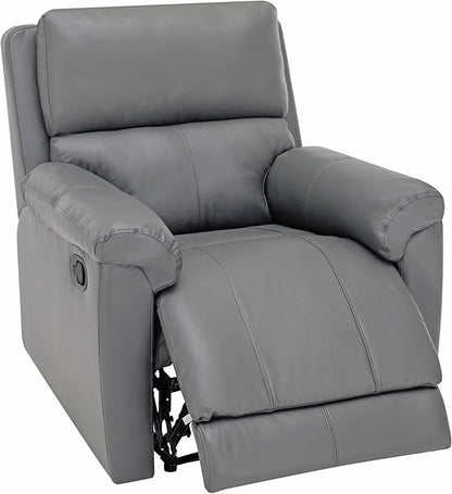 MINCETA Recliner Chairs,Modern 5" Wall Hugger Nursery Recliner with Overstuffed Arm and Back for Living Room,PU Leather in Gray