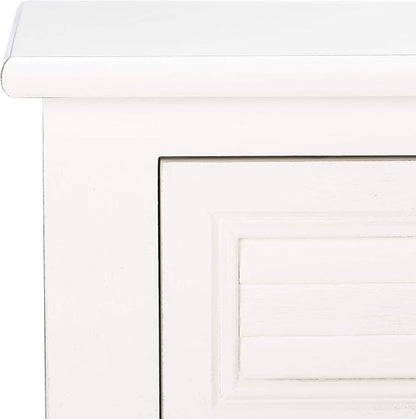 Safavieh Home Collection Tate Distressed White 2-Drawer Bottom Shelf Console Table