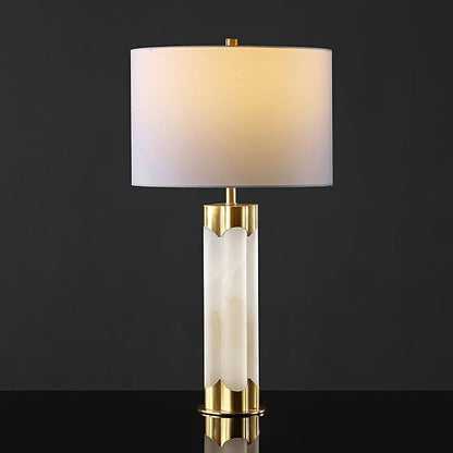 SAFAVIEH Couture Lighting Collection Chavez Alabaster/Gold 28-inch Bedroom Living Room Home Office Desk Nightstand Table Lamp (LED Bulb Included)