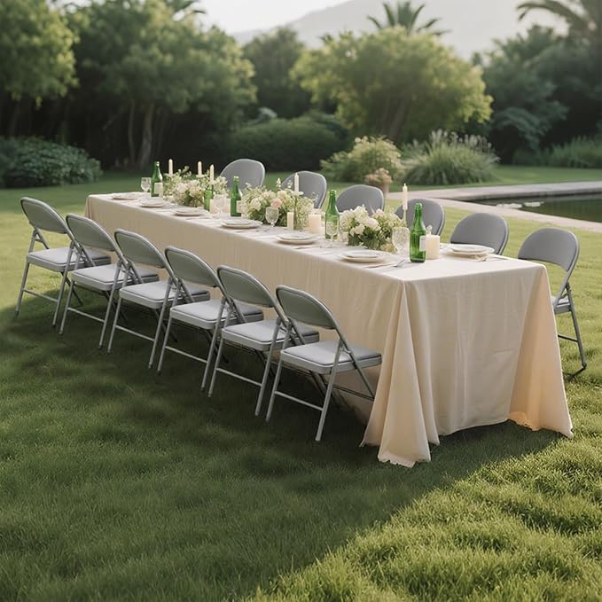 18 Pack Gray Folding Chairs with Padded Cushion for Outside, Portable Stackable Commercial Metal Foldable Chairs with Steel Frame for Home Events Office Wedding Party, 350lbs Capacity