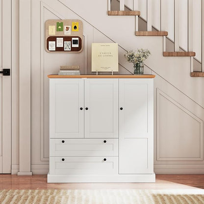 Giantex Buffet Cabinet with Storage, 47.5" Modern Kitchen Sideboard w/3 Doors, 2 Large Drawers, Removable Shelf, Accent Furniture for Coffee Bar Dining Living Room Entryway