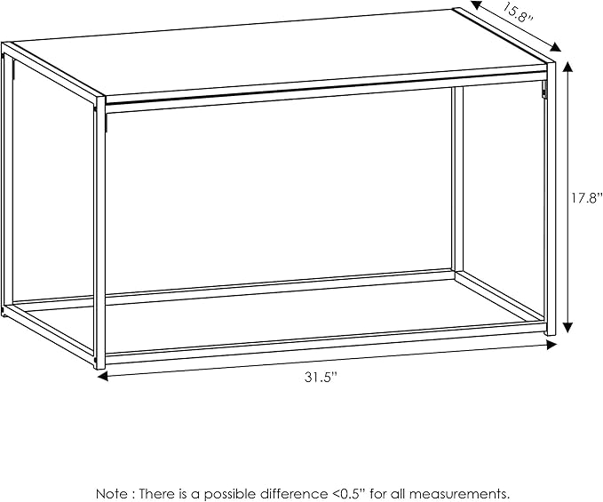 FURINNO Camnus Modern Living Coffee Table, Americano, 15.74 in x 30 in x 17.51 in