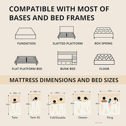 EGOHOME 14 inch Hybrid King Mattress, Memory Foam Pocket Spring Mattress with Cooling Cover, Bed in a Box, CertiPUR-US Certified, Made in USA, 76”x80”x14” Black