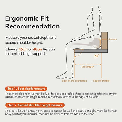 LiberNovo Dynamic Ergonomic Office Chair - Comfy Adjustable Desk Chair with Adaptive Lumbar Support, 160° Recline & Built-in Spine Stretch for Back Comfort, Home Office Long Hours Use, Gray+48cm