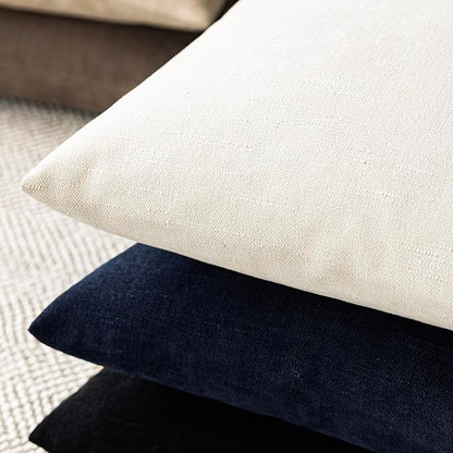 Foindtower Pack of 2 Soft Textured Chenille Throw Decorative Pillow Covers Lumbar Accent Solid Cushion Cover Neutral Farmhouse Pillow Case for Couch Sofa Bedroom Living Room 12x24 Inch, Ivory White