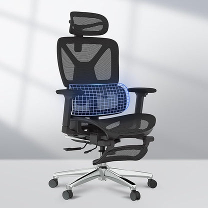 FLEXISPOT ErgoX Premium Ergonomic Office Chair with Footrest- Adjustable 3D Armrests, Dynamic Lumbar Support, Recline & Tilt Function, Mesh Seat, for Home & Office Use,Black