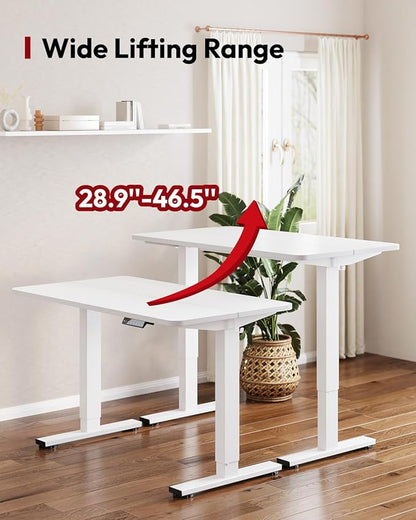 SANODESK Standing Desk Height Adjustable Electric Stand up Desk 40x24 Inches Sit Stand Home Office with Splice Board, White Frame/White Top