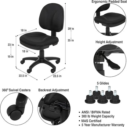 OEF Furnishings Comfort Office Chair, 18"-22" Height