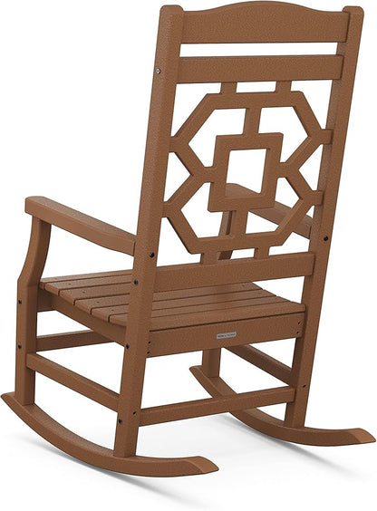 Martha Stewart by POLYWOOD® Chinoiserie Rocking Chair in Teak