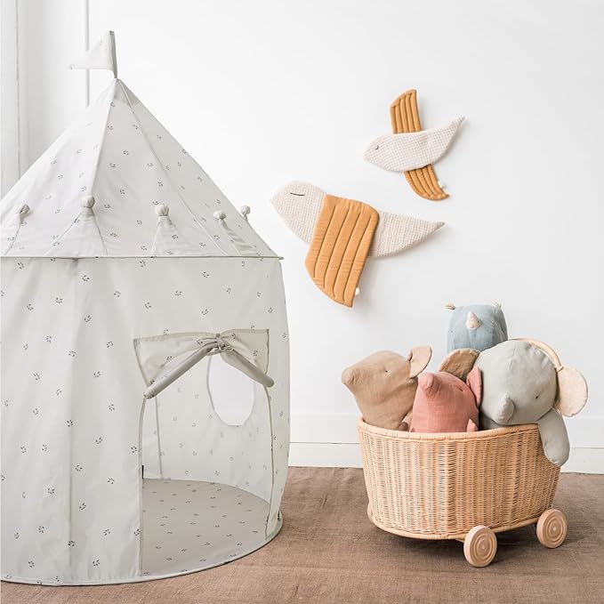 3 Sprouts Kids Play Tent - Sustainable Recycled Fabric – Fun Spacious Childs Playhouse for Indoor Games for Boys & Girls - Durable Fort Pop Up House for Toddlers & Children Age 3-10 - Blueberry Taupe