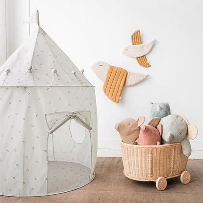 3 Sprouts Kids Play Tent - Sustainable Recycled Fabric – Fun Spacious Childs Playhouse for Indoor Games for Boys & Girls - Durable Fort Pop Up House for Toddlers & Children Age 3-10 - Blueberry Taupe