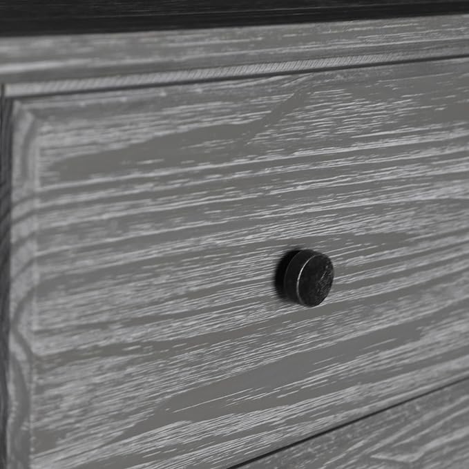 Grain Wood Furniture Greenport 5-Drawer Chest, Solid Wood with Brushed Grey Finish