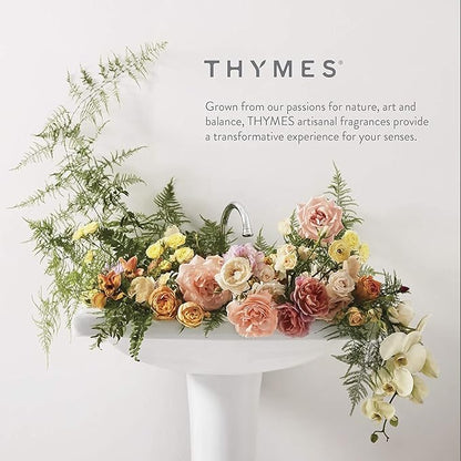 Thymes Aromatic Jar Candle - Goldleaf Scented Candle for a Floral Home Fragrance - Matte White Candles (7.5 oz)