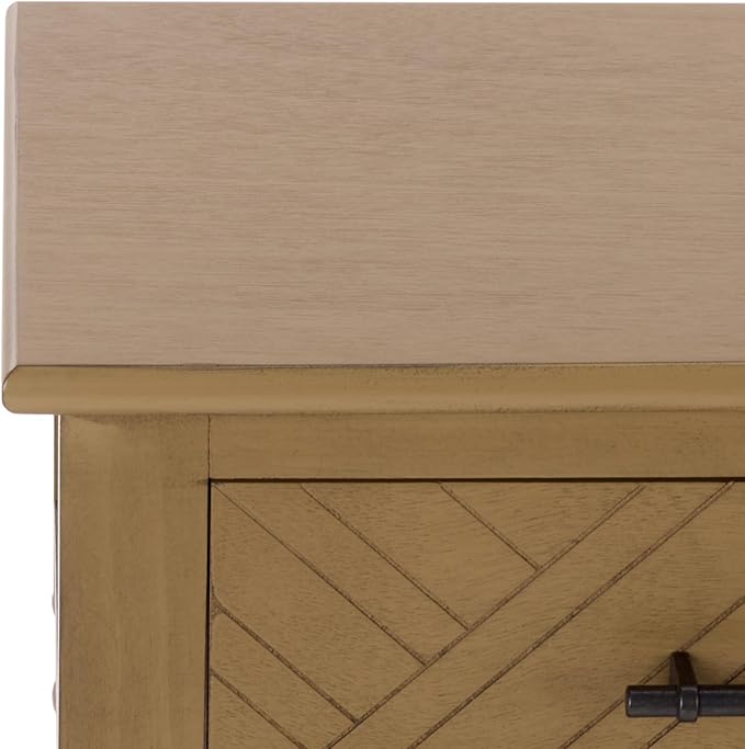 SAFAVIEH Home Collection - Peyton Desert Brown Console Table with 3 Drawers and 1 Shelf, Farmhouse Accent Entryway Table (CNS5705G)