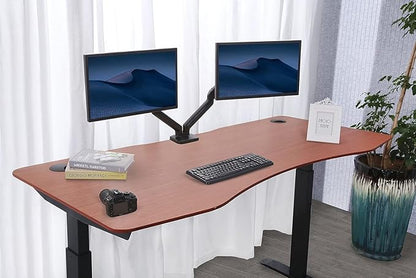 ApexDesk Elite Pro Series 60" x 27" Electric Height Adjustable Stand up Desk, Sit Stand Home Office Desk, Computer Desk - Curved Bamboo