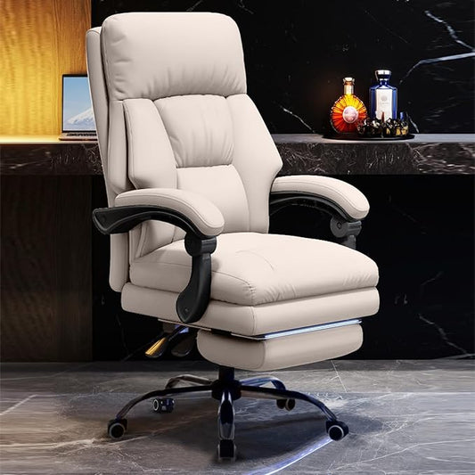 Office Chair with Leg Rest Executive Desk Chairs with Wheels High Back Computer Gaming Chairs Adjustable Reclining Ergonomic Work Chair for Home Office
