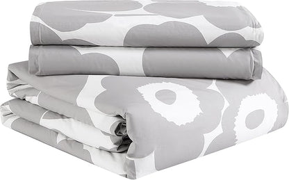Marimekko - King Duvet Cover Set, Cotton Bedding with Matching Shams & Button Closure, All Season Home Decor (Unikko Grey, King)