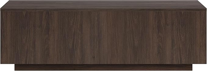 Henn&Hart 48" Rectangular Low-Profile Wood Coffee Table for Living Room, Family Room, or Office, Alder Brown