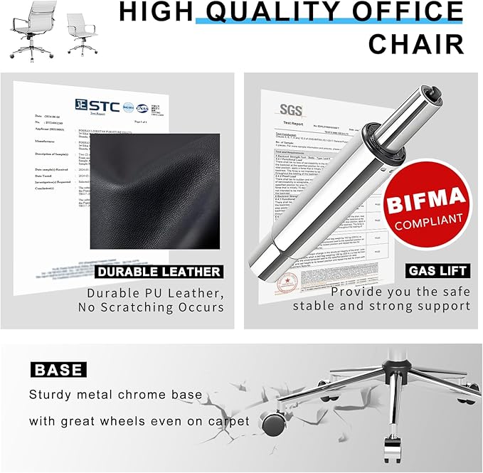 White Office Chair Ergonomic Swivel Desk Chair with Armrests Comfortable Heavy-Duty Chair for Office or Conference Table ，White 22.83in Seat
