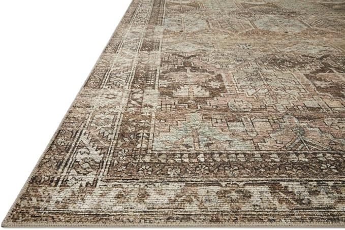 Loloi Amber Lewis Billie Collection, Clay & Sage 10'-0" x 14'-0" Area Rug – Antique & Distressed Accent Rugs for Living Room, Bedroom, Entryway & Hallway, No Shed High Traffic Area Home Decor Rug